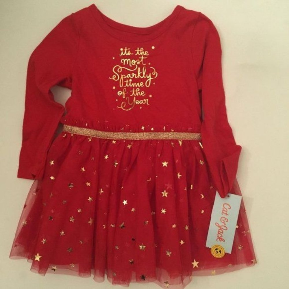 NWT- Cat and Jack Christmas Dress Sz 18 Months